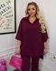 Костюм: подовжена кофта+штани марсала 3XL-4XL 13100 фото 3