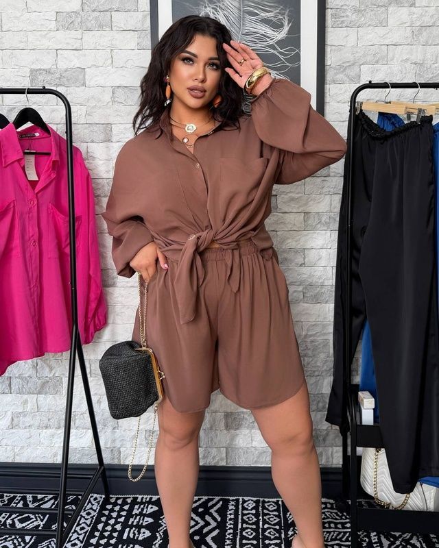 Костюм: сорочка+шорти блакитний 2XL-3XL 13078 фото